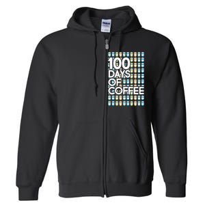 100 Days Of School (Coffee) Full Zip Hoodie