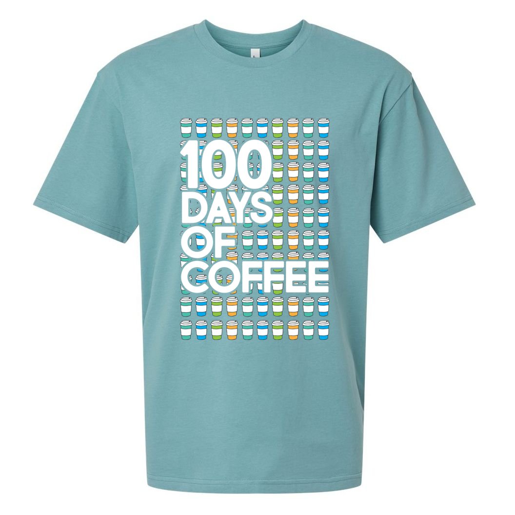100 Days Of School (Coffee) Sueded Cloud Jersey T-Shirt