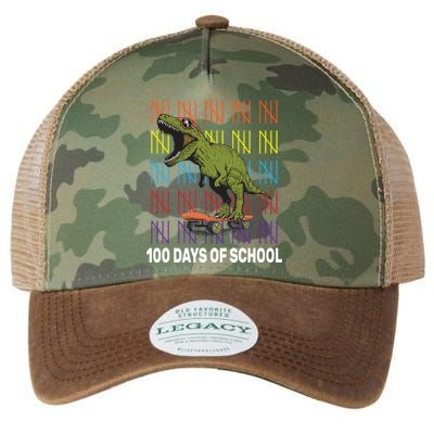 100 Days of School Cool Dinosaur Legacy Tie Dye Trucker Hat