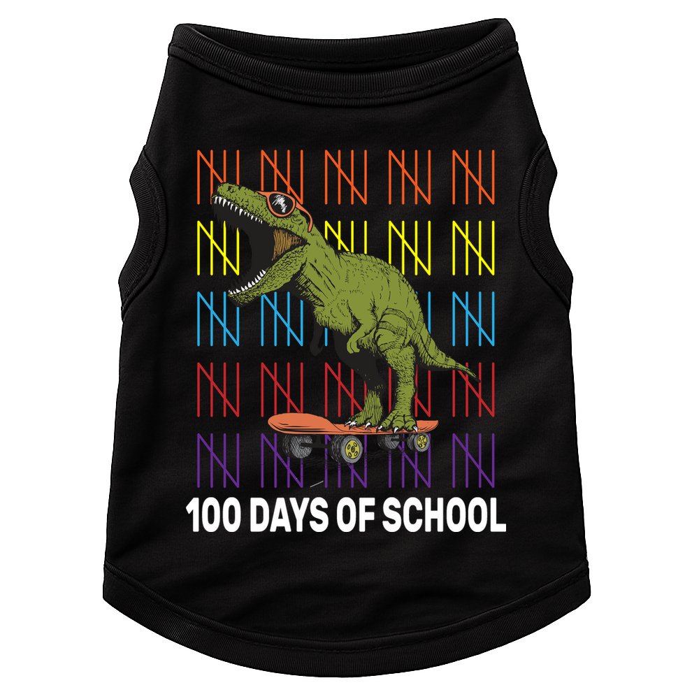100 Days of School Cool Dinosaur Doggie Tank