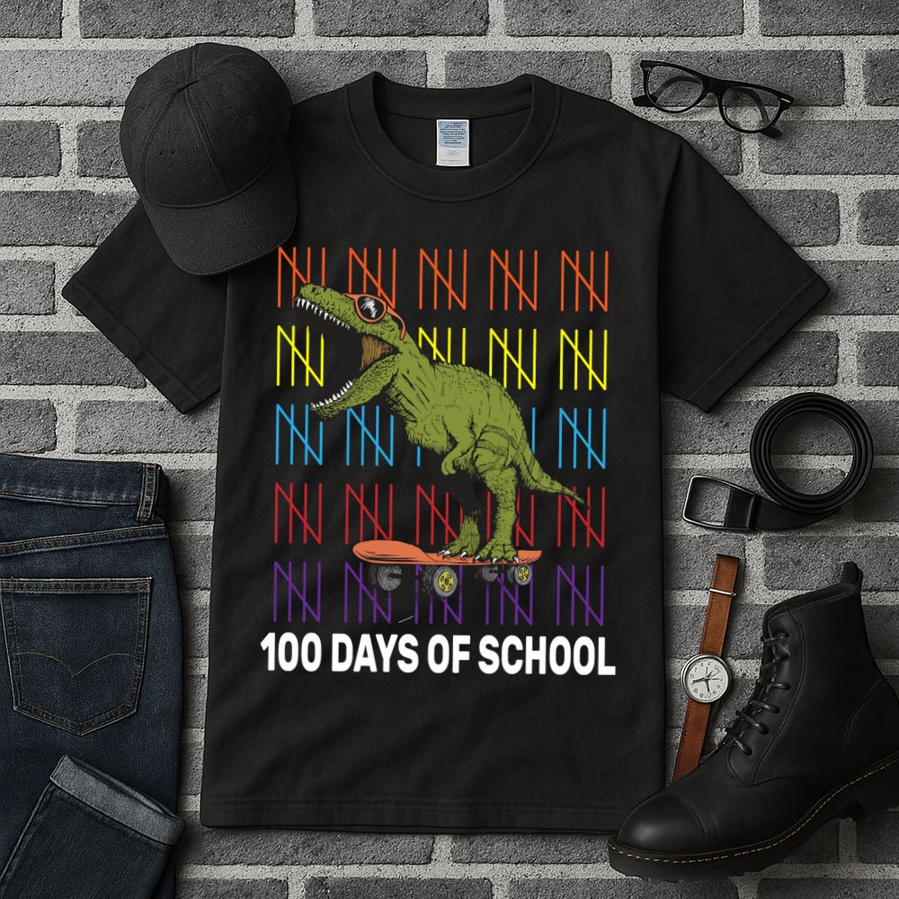 100 Days of School Cool Dinosaur Tall T-Shirt