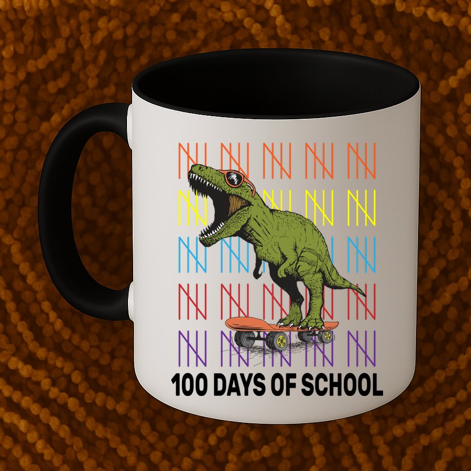 100 Days of School Cool Dinosaur Mug