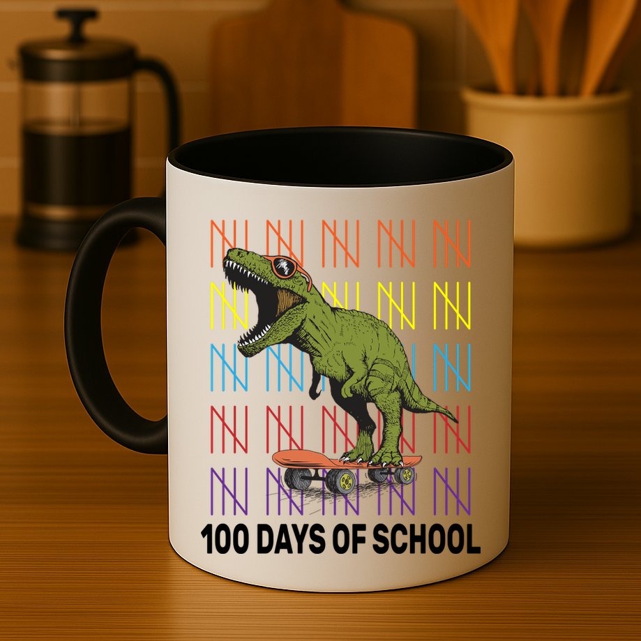 100 Days of School Cool Dinosaur Mug