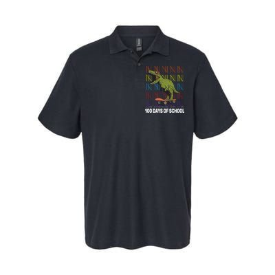 100 Days of School Cool Dinosaur Softstyle Adult Sport Polo