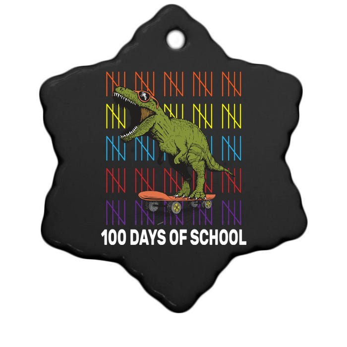 100 Days of School Cool Dinosaur Ceramic Star Ornament