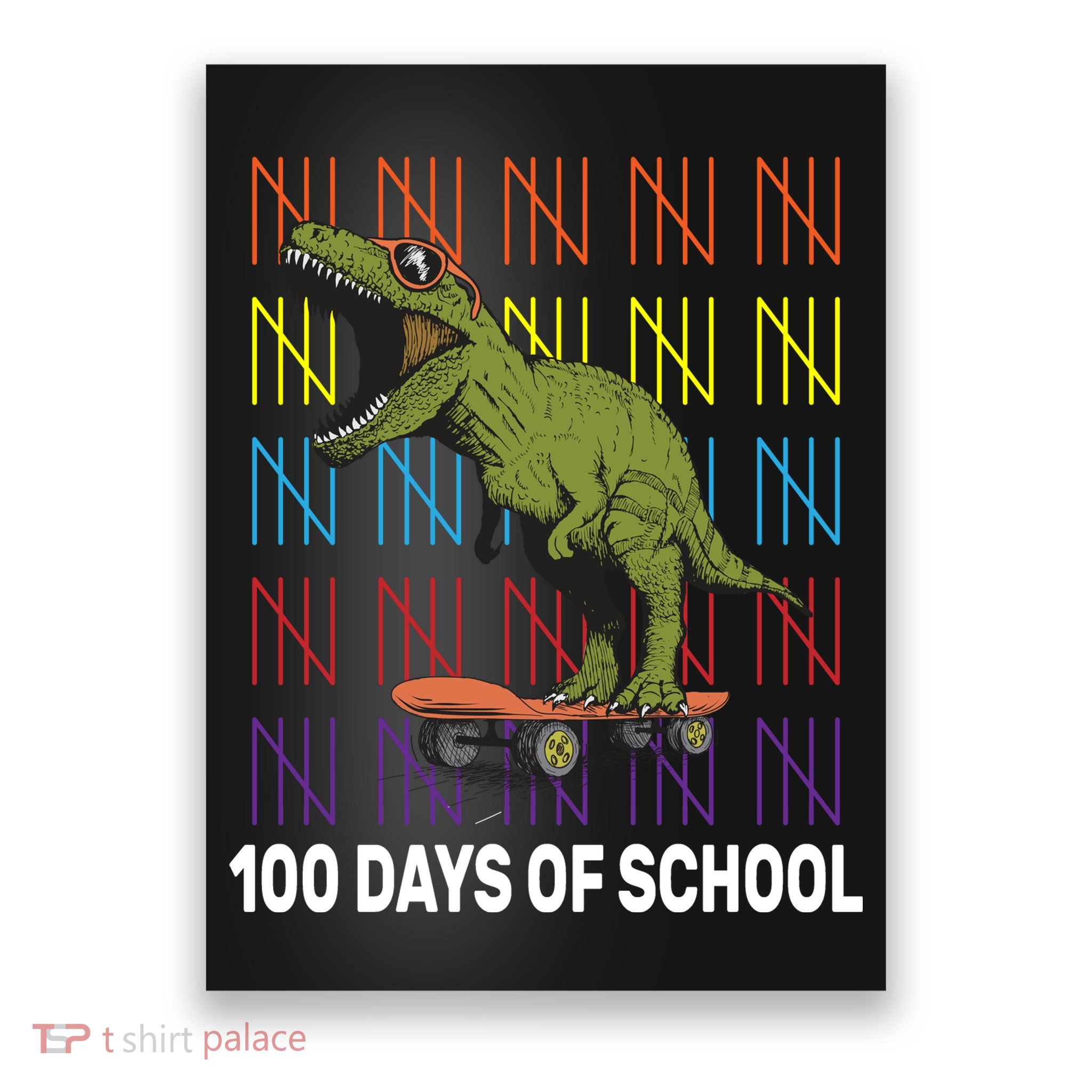 100 Days of School Cool Dinosaur Poster
