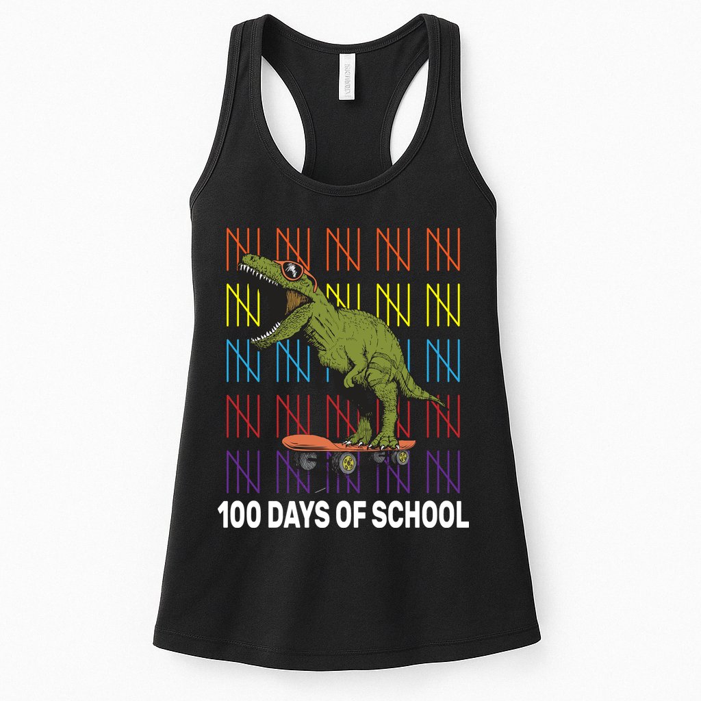 100 Days of School Cool Dinosaur Womens Tank Top