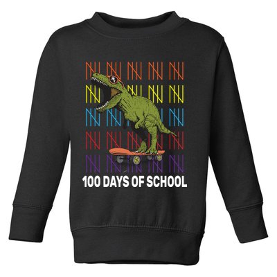 100 Days of School Cool Dinosaur Toddler Sweatshirt
