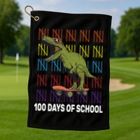 100 Days of School Cool Dinosaur Golf Towel