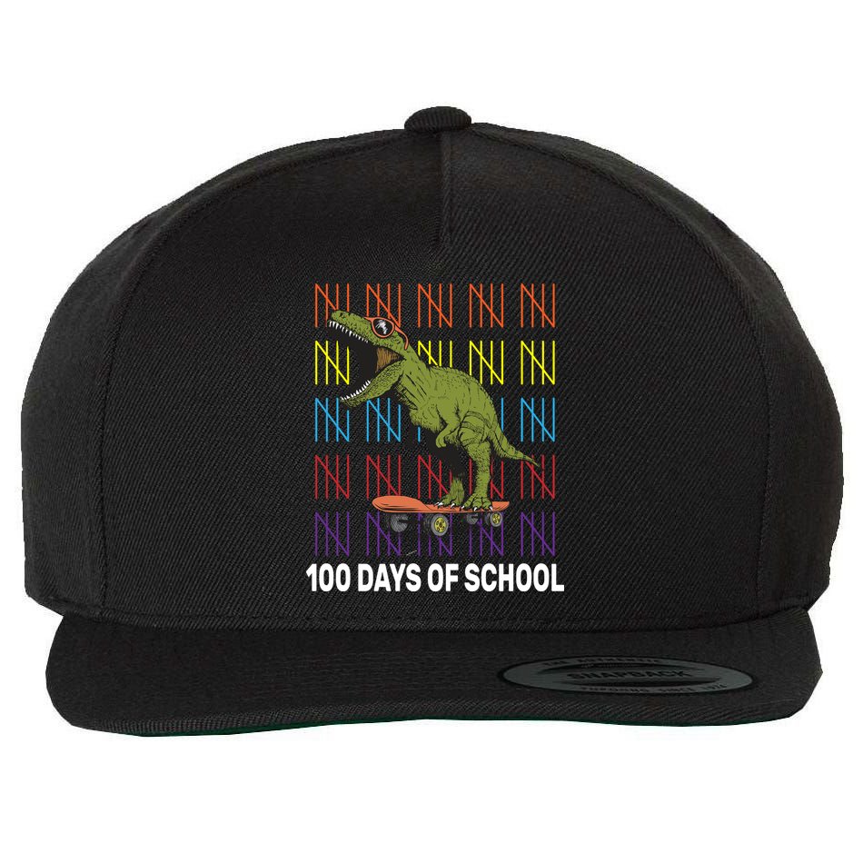 100 Days of School Cool Dinosaur Wool Snapback Cap