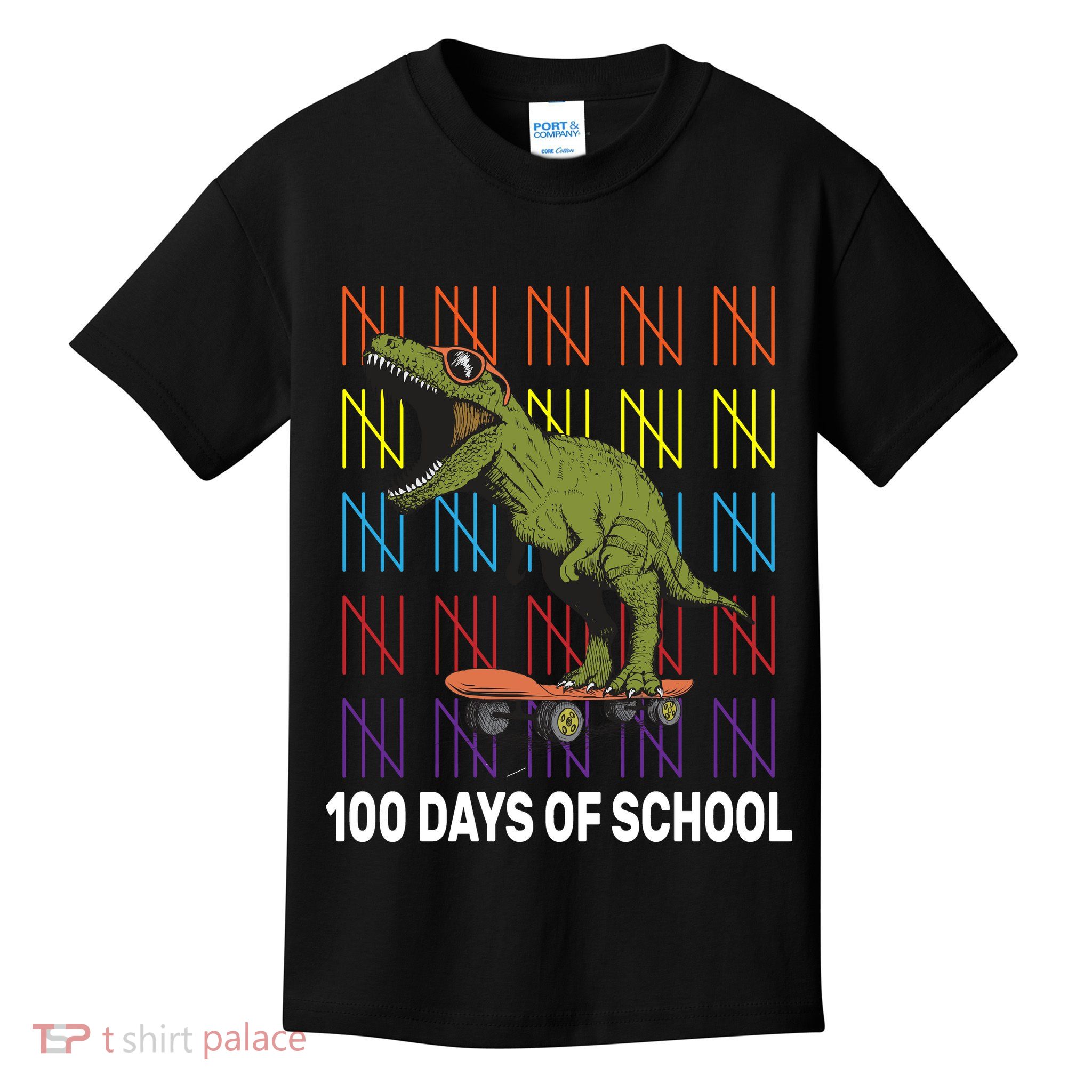 100 Days of School Cool Dinosaur Kids T-Shirt