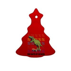 100 Days of School Cool Dinosaur Ceramic Tree Ornament