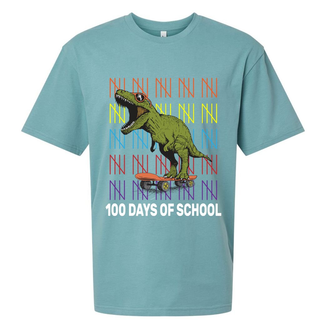 100 Days of School Cool Dinosaur Sueded Cloud Jersey T-Shirt