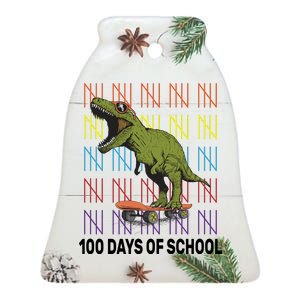 100 Days of School Cool Dinosaur Ceramic Bell Ornament