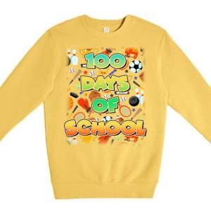 100 Days Of School Sports Premium Crewneck Sweatshirt