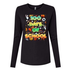 100 Days Of School Sports Womens Cotton Relaxed Long Sleeve T-Shirt