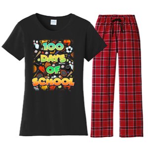 100 Days Of School Sports Women's Flannel Pajama Set