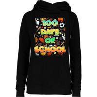 100 Days Of School Sports Womens Funnel Neck Pullover Hood