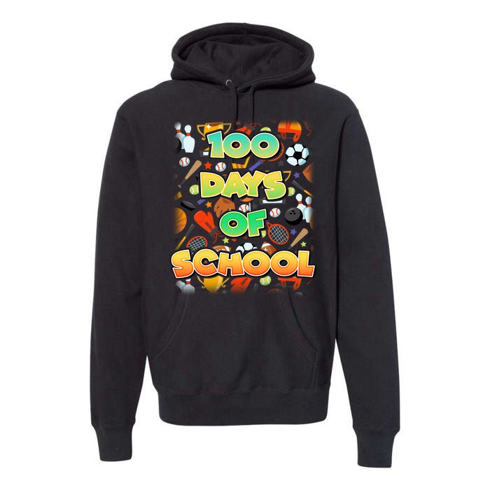 100 Days Of School Sports Premium Hoodie