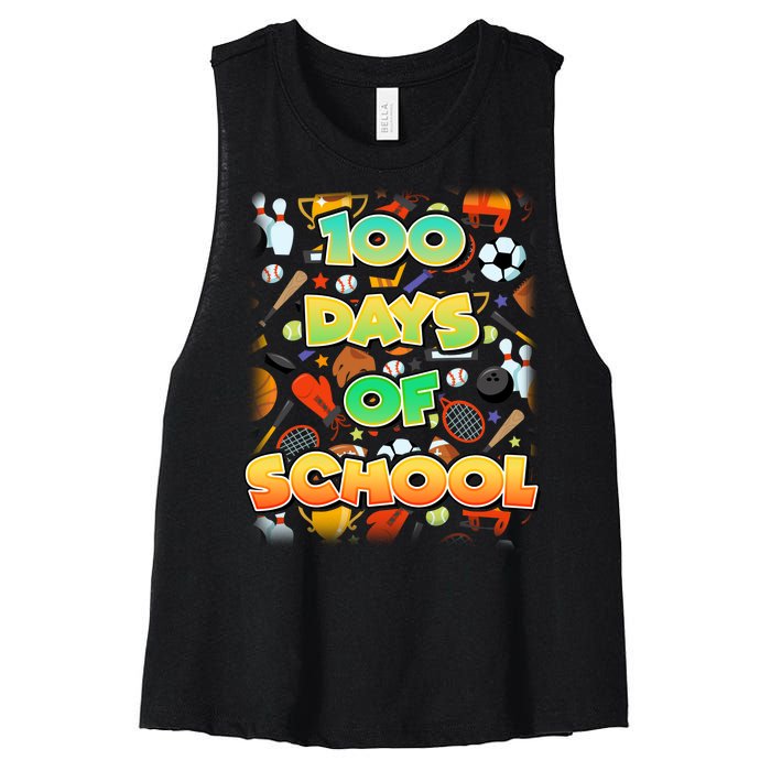 100 Days Of School Sports Women's Racerback Cropped Tank