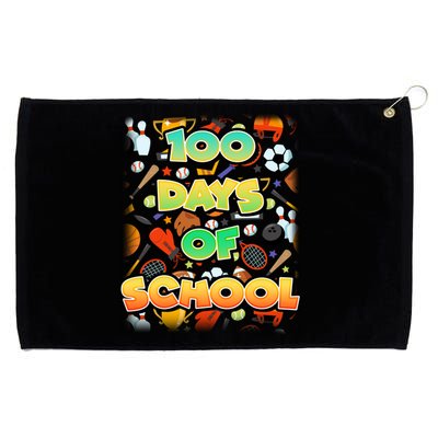 100 Days Of School Sports Grommeted Golf Towel