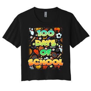 100 Days Of School Sports Women's Crop Top Tee