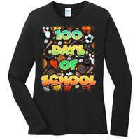 100 Days Of School Sports Ladies Long Sleeve Shirt