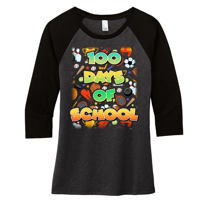 100 Days Of School Sports Women's Tri-Blend 3/4-Sleeve Raglan Shirt