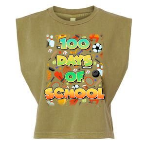 100 Days Of School Sports Garment-Dyed Women's Muscle Tee