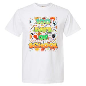 100 Days Of School Sports Garment-Dyed Heavyweight T-Shirt