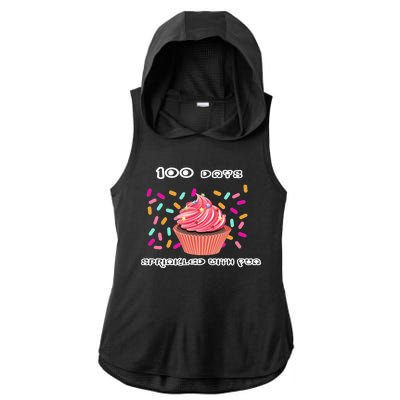 100 Days Of School Sprinkled With Fun Ladies PosiCharge Tri-Blend Wicking Draft Hoodie Tank