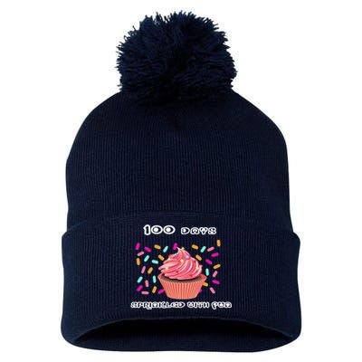 100 Days Of School Sprinkled With Fun Pom Pom 12in Knit Beanie