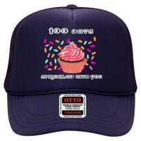 100 Days Of School Sprinkled With Fun High Crown Mesh Back Trucker Hat