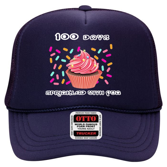 100 Days Of School Sprinkled With Fun High Crown Mesh Back Trucker Hat