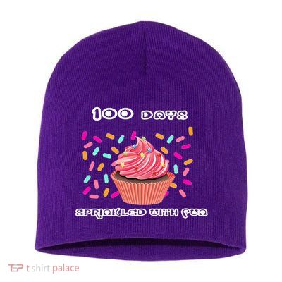 100 Days Of School Sprinkled With Fun Short Acrylic Beanie