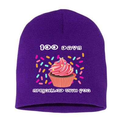 100 Days Of School Sprinkled With Fun Short Acrylic Beanie