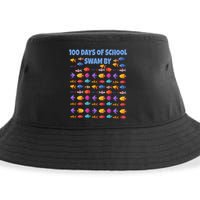 100 Days Of School Swam By Fish Sustainable Bucket Hat