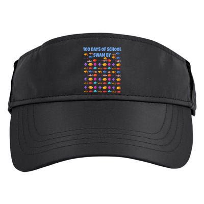 100 Days Of School Swam By Fish Adult Drive Performance Visor