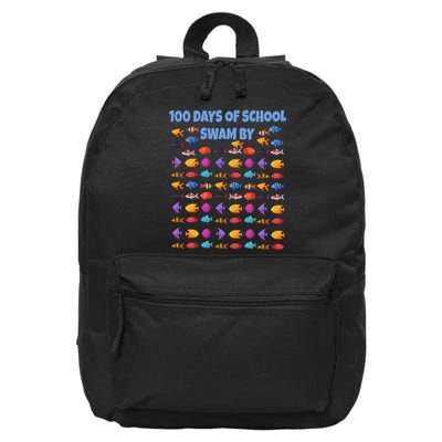 100 Days Of School Swam By Fish 16 in Basic Backpack