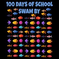 100 Days Of School Swam By Fish Mesh Reversible Basketball Jersey Tank