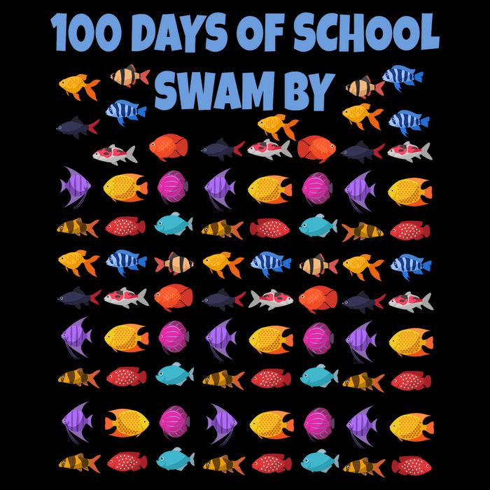 100 Days Of School Swam By Fish Mesh Reversible Basketball Jersey Tank