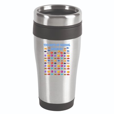100 Days Of School Swam By Fish 16oz Travel Tumbler