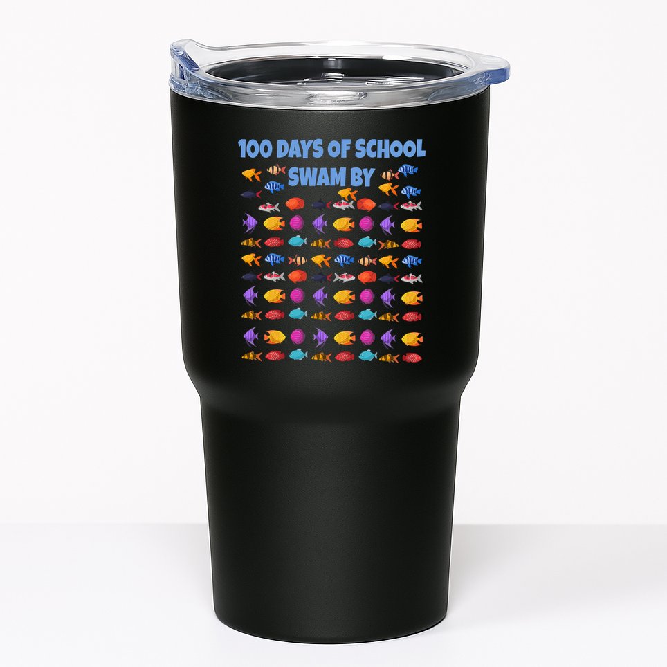 100 Days Of School Swam By Fish Tumbler