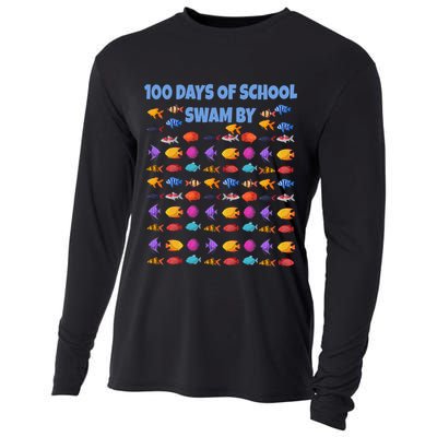 100 Days Of School Swam By Fish Cooling Performance Long Sleeve Crew