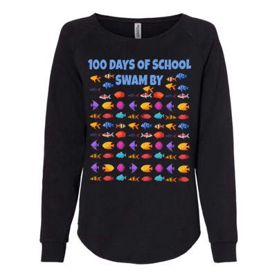 100 Days Of School Swam By Fish Womens California Wash Sweatshirt