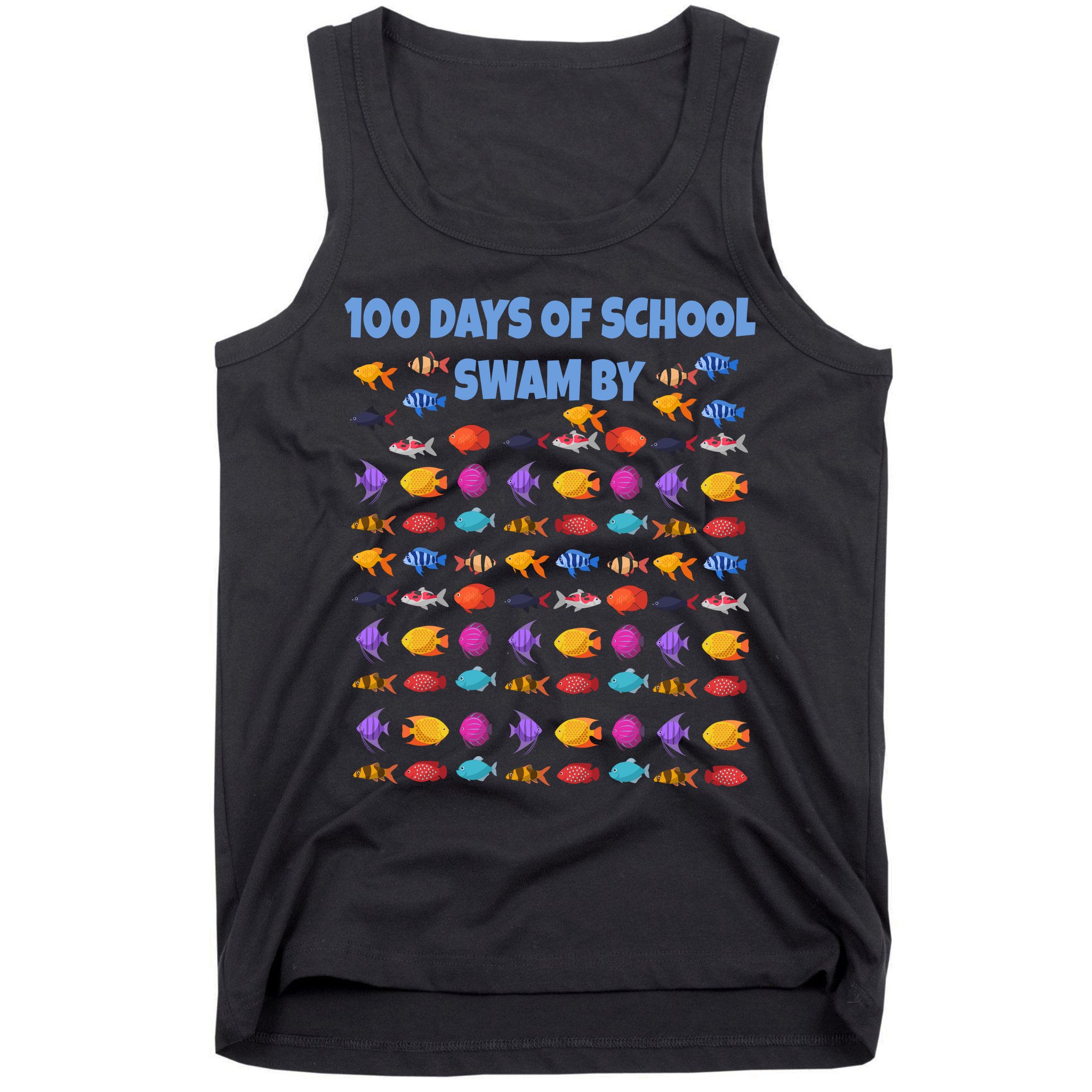 100 Days Of School Swam By Fish Tank Top