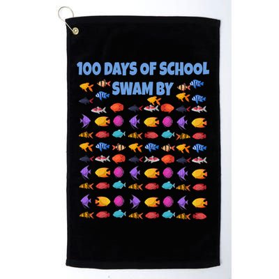 100 Days Of School Swam By Fish Golf Towel