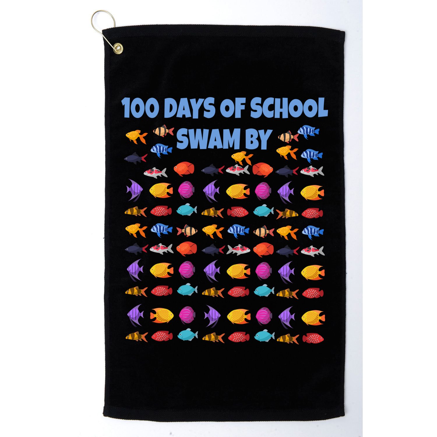 100 Days Of School Swam By Fish Golf Towel