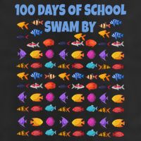 100 Days Of School Swam By Fish Golf Towel