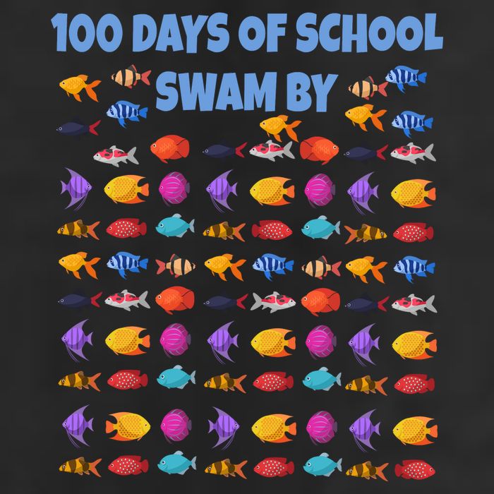 100 Days Of School Swam By Fish Golf Towel
